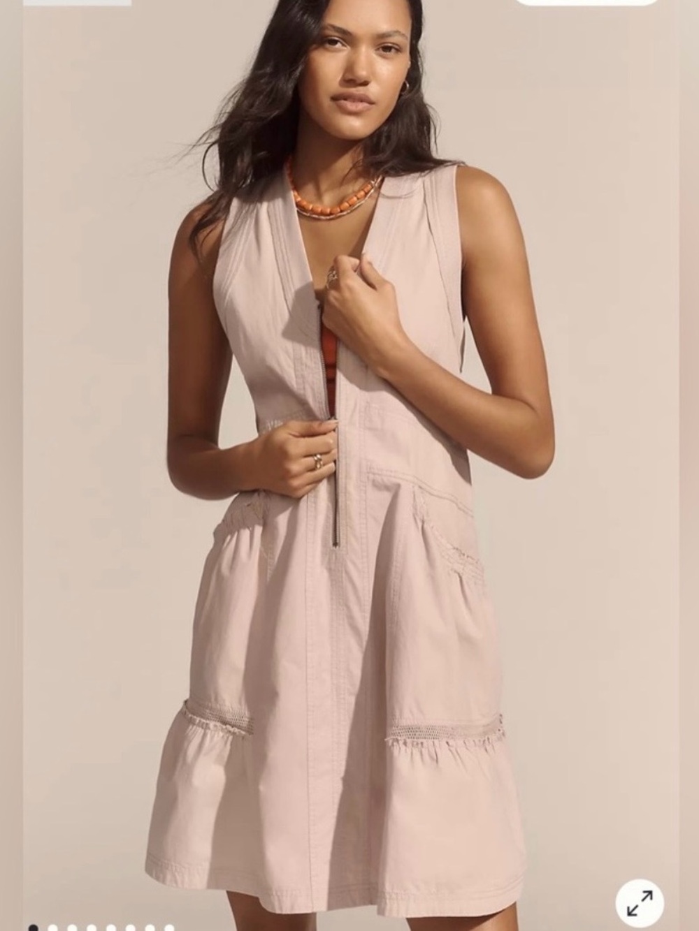 NWOT Daily Practice/Anthropologie Trek Utility Mini Dress in Muted Rose